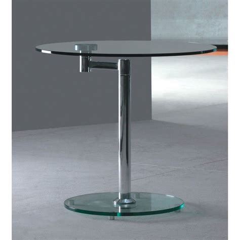 Buy glass console, coffee and side tables online. Modern glass and chrome round swivel side table Anzio