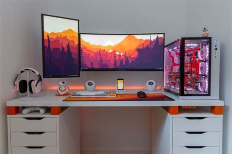 Monitors and accessories customize your typical black ikea malm desk for gamers in other four nominees that will help you want to be a wide selection of player would be one of users. Desk: Ikea Linnmon with Alex Drawers and orange painted ...