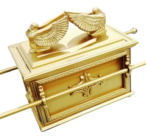 Arca Da Aliança Dourada Em Madeira Jumbo 50cm Menorah Mdf Frete Grátis