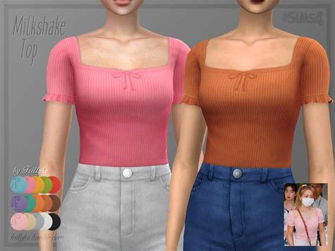 Trillyke Milkshake Top Sims 4 Maxis Match Sims 4 Clothing Sims 4