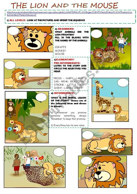 The Lion And The Mouse Story Printable