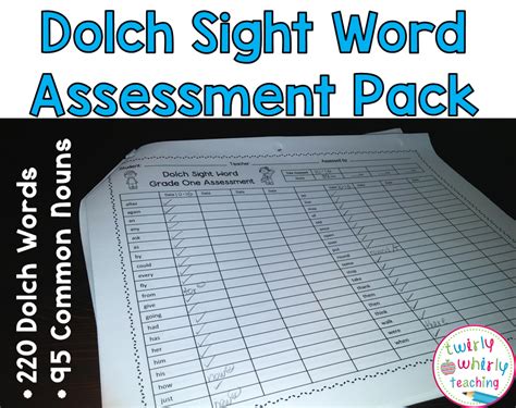 Progress Sight Words Throughout The Year With This Assessment Pack