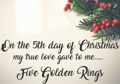 On The Fifth Day Of Christmas My True Love Gave To Me Five Golden