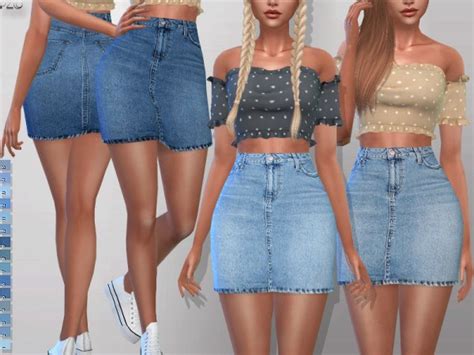 The Sims Resource Denim Jeans Skirt 094 By Pinkzombiecupcakes Sims 4