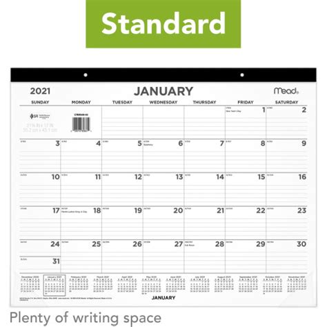 Mead Compact Monthly Desk Pad Calendar Crm90900
