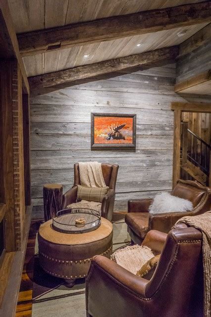 Rustic Cozy Living Sitting Area Allenspark Bunkhouse Rustic