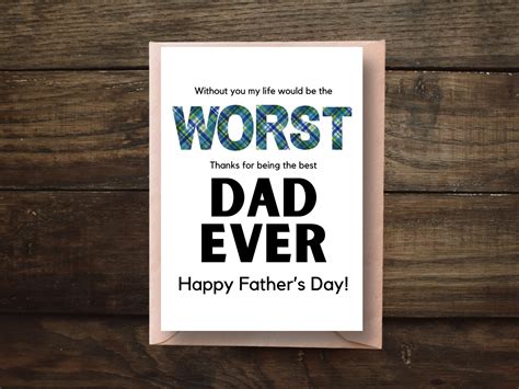 Printable Funny Fathers Day Card Funny Worst Dad Ever Fathers Day Card Card For Dad Fathers