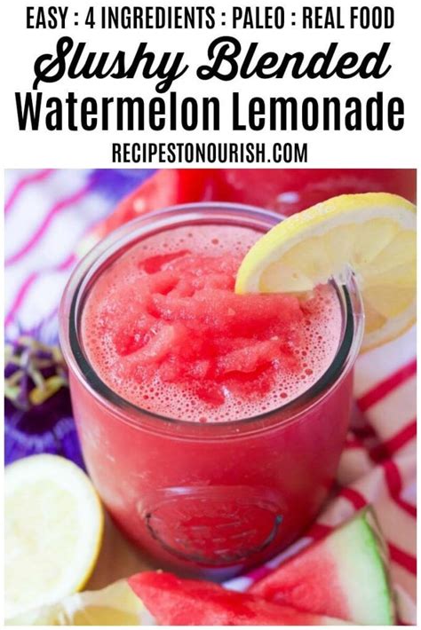 Slushy Blended Watermelon Lemonade Recipe Slushies Watermelon