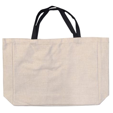 Bags Linen Shopping Bag With Black Handles 38cm X 48cm