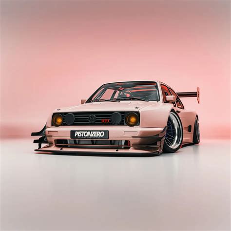 Rwd Time Attack Vw Gti Mk2 Was Retro Slammed In Pink And Its Also