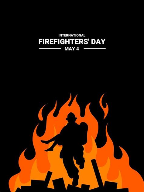 Firefighter Silhouette Vector Illustration As A Banner Poster Or