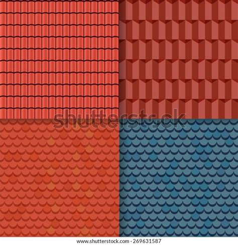Various Seamless Textures Roof Tiles Stock Vector Royalty Free 269631587