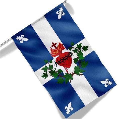 Quebec Sacred Heart Catholic Flag Tqn262f Flagwix