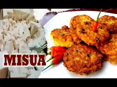 150 gram misoa kering rebus, tiriskan 1 buah tahu telur potong 1/2 lingkaran. RESEP MISUA - YouTube