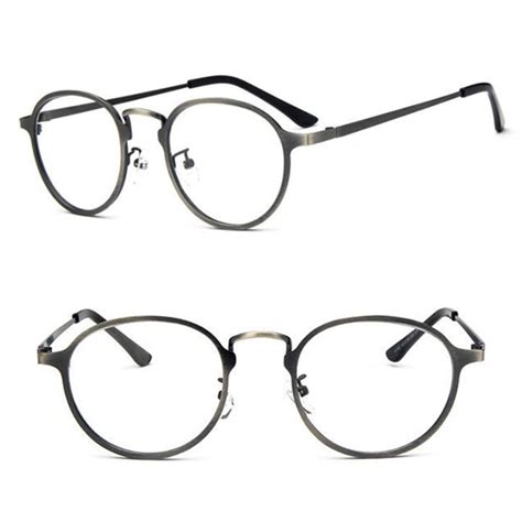 Vintage Oval Metal Eyeglass Frames Retro Fashion Rx Able Myopia Glasses Come With Clear Lenses
