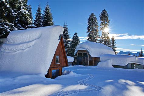 Snowy Winter In Krasnaya Polyana A Ski Resort Located Near Sochi