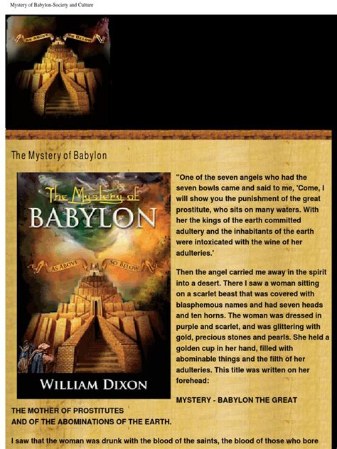 Mystery Of Babylon Society And Culture Catholic Church Worship