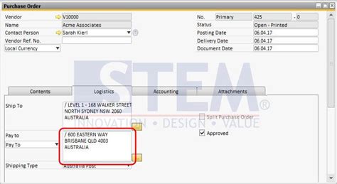 Address Format In Document Sap Business One Indonesia Tips Stem Sap