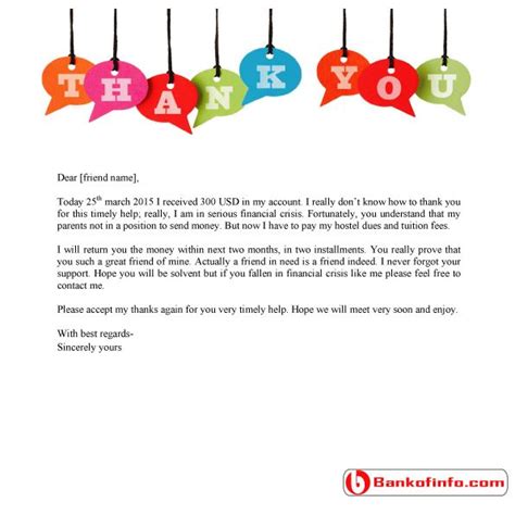 Thank You Letter For Financial Support Thank You Letter Letter Of