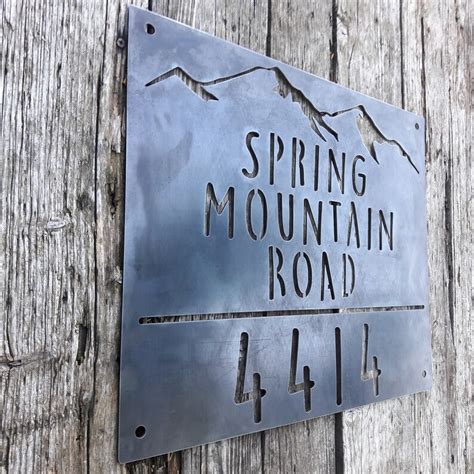 Personalized Mountain Address Metal Sign Custom Rustic Home Etsy