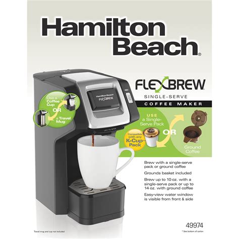 Hamilton Beach Flexbrew Single Serve Grind And Brew Ground Coffee Maker Black Ebay