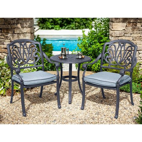 Incorporating fun antique pieces from inside the house into your yard gives it a unique look no one else on the block will have. Hartman Amalfi Bistro Set Antique Grey/Platinum - (AMASET19AGP01) - Garden Furniture World