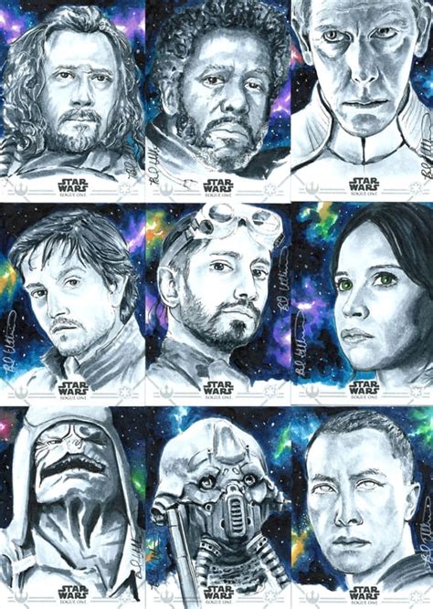 Topps Star Wars Rogue 1 Sketch Cards Pastels And Mma Artwork By Bradu