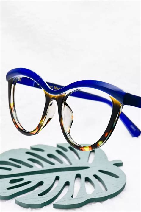 97565 cat eye blue eyeglasses frames leoptique