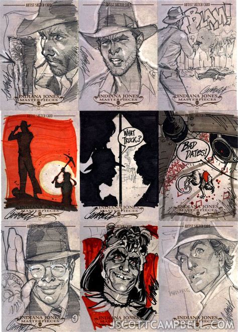 Indiana Jones Sketch Cards 4 By J Scott Campbell Jeff Scott Campbell