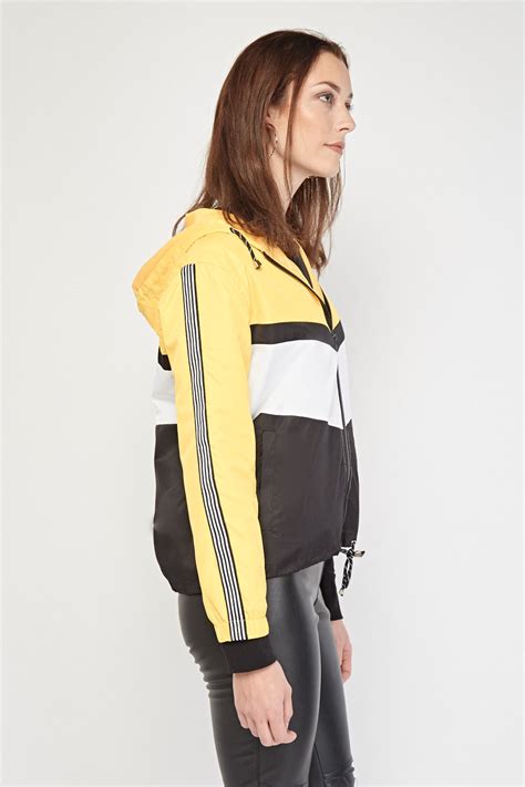 Colour Block Hooded Thin Jacket Just 3