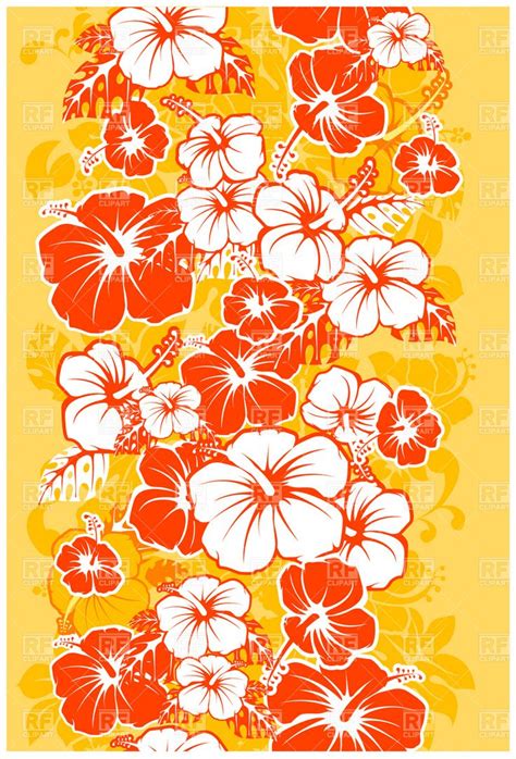 hibiscus flower clip art hawaiian floral seamless