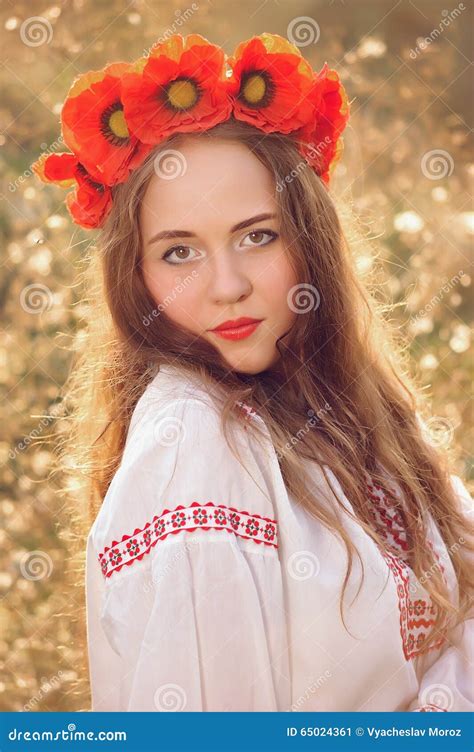Girl In The Ukrainian National Native Costume Stock Image Image Of