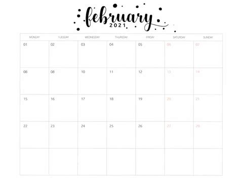 February 2021 Calendar Printable Printable 2021 Calendar By Month