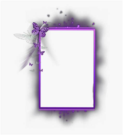 Purple Butterfly Border Design Png