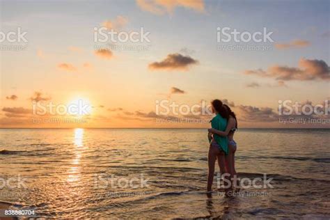 일몰에서 아름 다운 해변에서 서로 포옹 하는 두 젊은 자매 해변에 대한 스톡 사진 및 기타 이미지 해변 가족 브라질 Istock