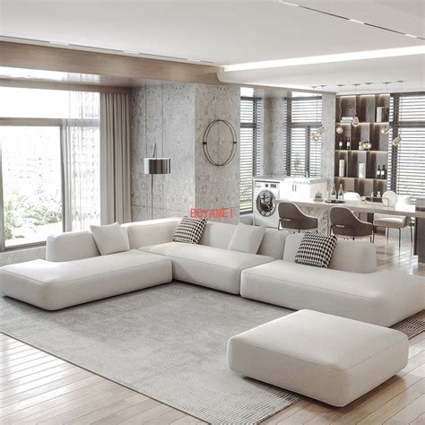 Simple Modern Sofa Italian Minimalist Luxury Fabric L Shaped Nordic