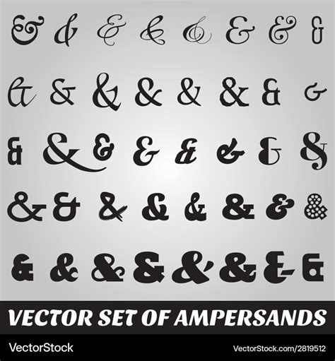 Set Ampersands From Different Fonts Royalty Free Vector