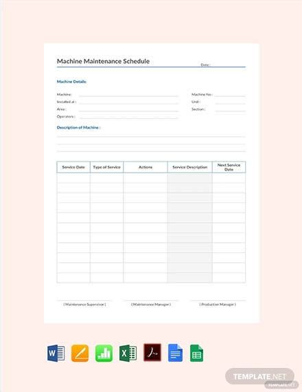 12 Maintenance Schedule Templates Word Pdf Docs