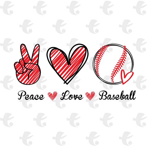 Peace Love Baseball SVG PNG DXF. Instant download file for | Etsy