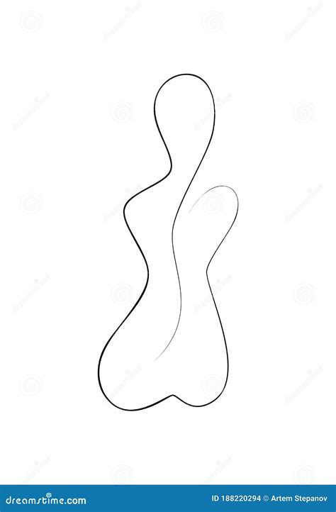 Modern Line Drawing Female Body Art Female Nude Art Art Collectibles