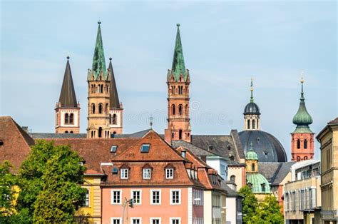Churches In The Old Town Of Wurzburg Germany Stock Photo Image Of