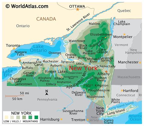 Map Of The World New York State Coastal Towns Map