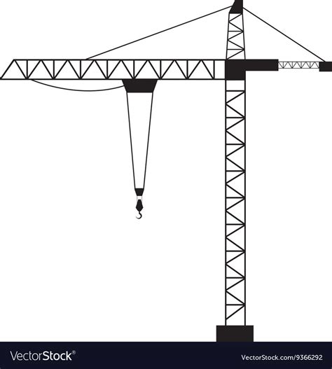 Tower Crane Isolated Flat Design Royalty Free Vector Image