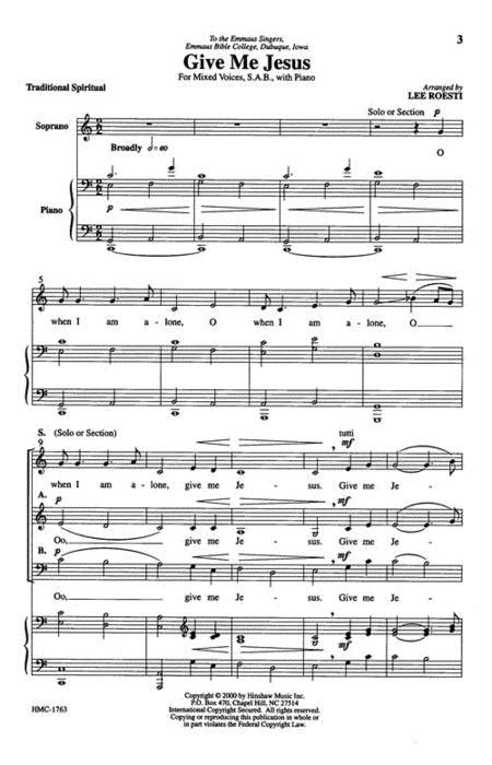 Preview Give Me Jesus Hl8764113 Sheet Music Plus