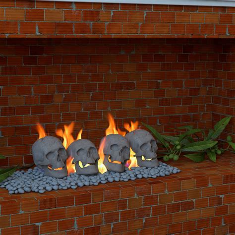 It is available in a variety of colour combinations with logs or pebbles and will easily heat upto 120 sq meters and includes a 3 speed fan. Human Skull Gas Log for Indoor or Outdoor Fireplaces Fire ...