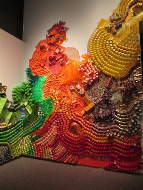 Mesmerizing Wall Collages Made Of Paper And Plastic Cups Art Collage