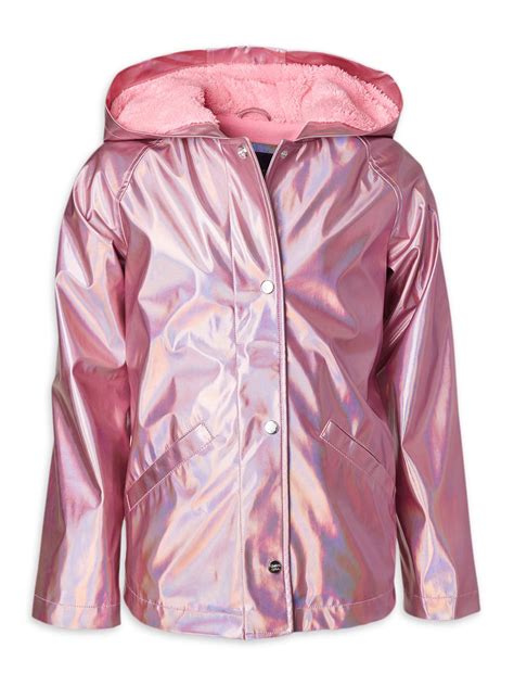 Limited Too Toddler Girls Sherpa Lined Metallic Raincoat Jacket Sizes