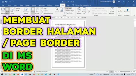 Cara Membuat Border Di Word Semua Halaman Youtube