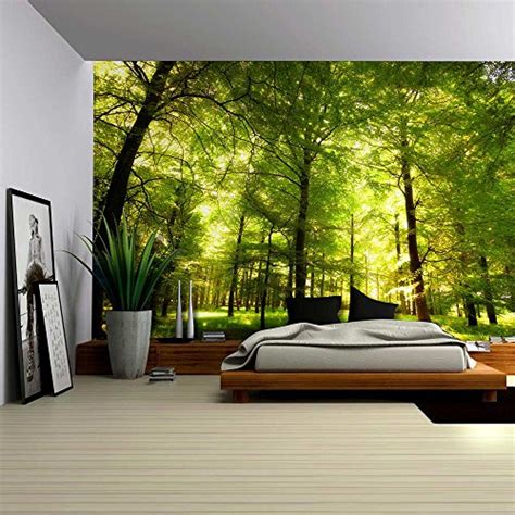 Green Forest Trees Nature Large Wall Mural Removable Vinyl Sticker Home Decor Ebay