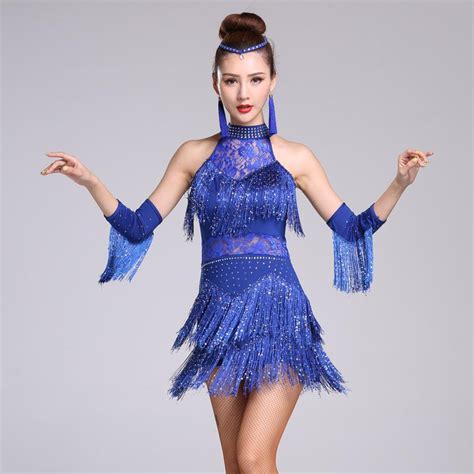 Αγοράστε Costume Dress Latin Salsa Cha Cha Tango Ballroom Dance Costume Fringe Rumba Joom